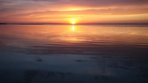 Ocean wave water surface with rising sun reflection. Florida, USA Stock Footage 87634759