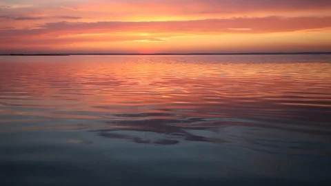 Ocean wave water surface with rising sun reflection. Florida, USA Stock Footage 87634771