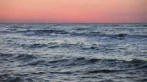 Ocean wave water surface at sunset. Florida, USA Stock Footage 87618978