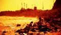Ocean Waves 07 Family Silhouettes on Sunset Beach California HD Footage