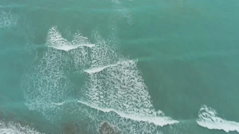 Ocean Waves from above with a drone Stock Footage 146877242