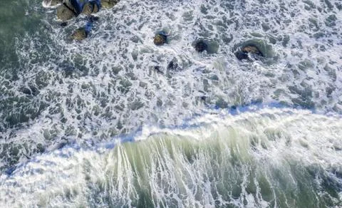 Ocean waves from above Stock Photos