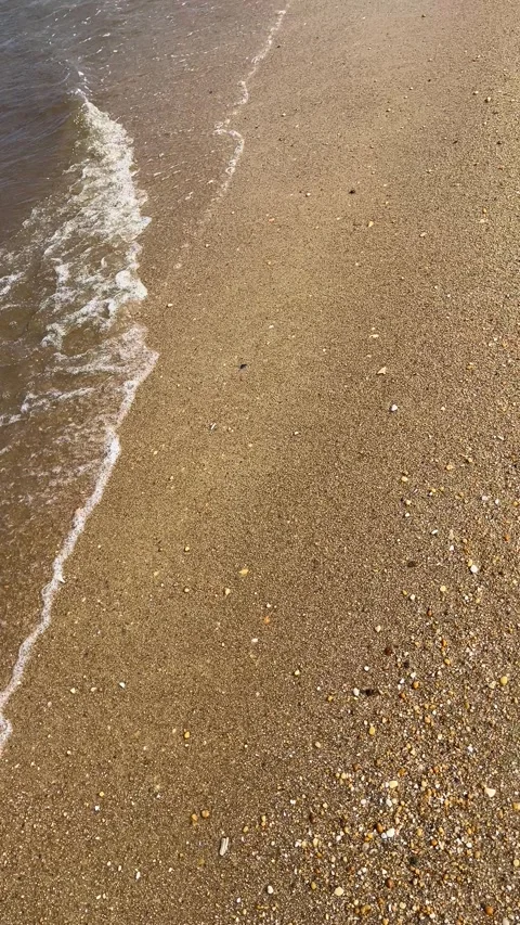 Ocean Waves Across Beach Sand From Above, Vertical Video Stock Footage 305605541