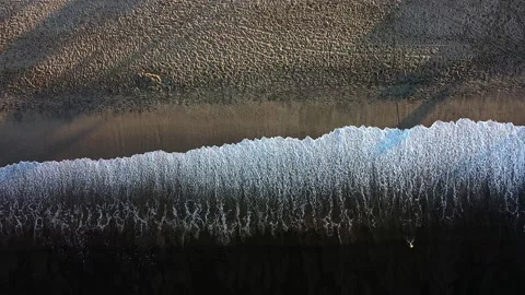 Ocean waves aerial drone at dawn Stock Footage 164117916