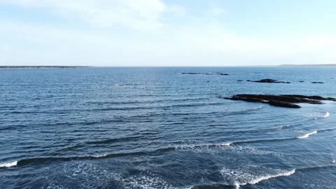 Ocean waves aerial view flyover Stock Footage 155313414