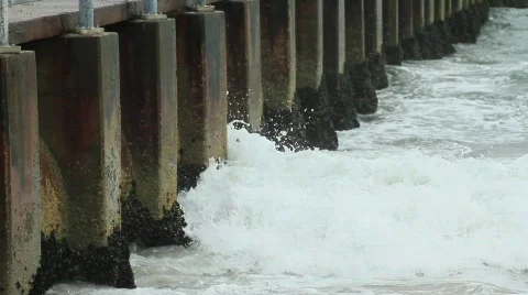 Ocean waves against wall 4 Video stock 759452