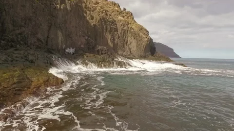 Ocean waves along a rocky coast. Stock Footage 237482422