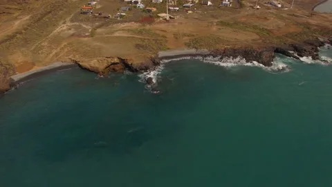 Ocean waves along a rocky coast. Видео 237484986