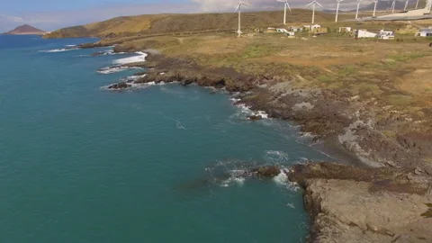 Ocean waves along a rocky coast. Stock Footage 237486141
