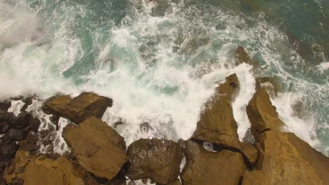 Ocean waves along a rocky coast. Stock Footage 237487168