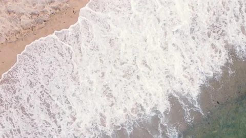 A ocean waves and beach aerial view, natural background. Stock Footage 167838725