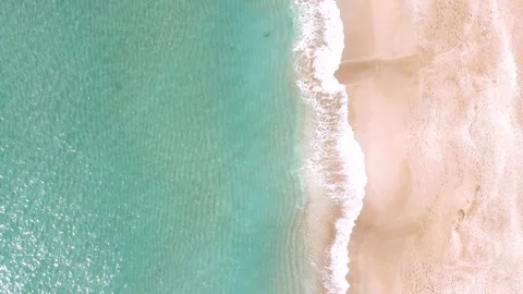 Ocean waves and beach top view, natural background. Stock Footage 297061311