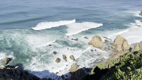 Ocean Waves and Cliffs at Cabo da Roca Stock Footage 314946147