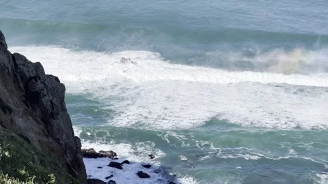 Ocean Waves and Cliffs at Cabo da Roca Stock Footage 314946159