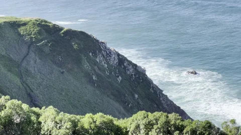 Ocean Waves and Cliffs at Cabo da Roca Stock Footage 314946307