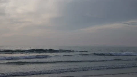 Ocean with waves and cloudy sky Stock Footage