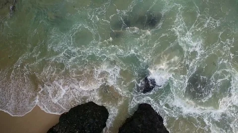 Ocean, waves and rocks in Bali, Indonesia Stock Footage 80046963