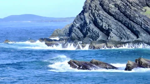 Ocean waves and rocks Stock Footage 24865882