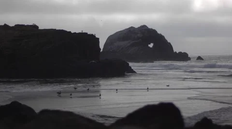 Ocean Waves and Rocks Stock Footage 47489414