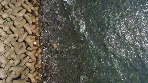 Ocean waves and rocks, ocean waves landscape 스톡 동영상 310298941