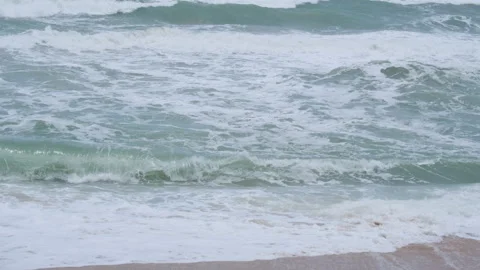 Ocean waves and sand on the beach of tropical seas in Thailand. Stock Footage 207693268