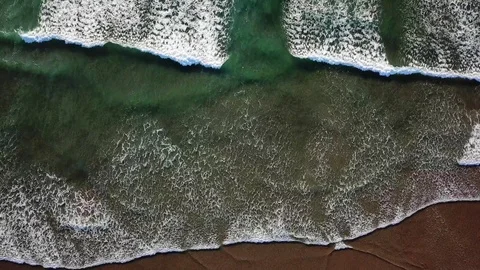 Ocean waves and sandy beach Stock Footage 87763496