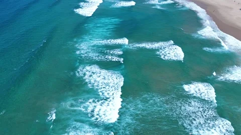 Ocean Waves and sandy Beach Stock Footage 299573377