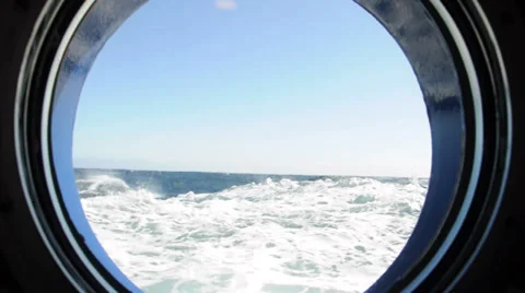 Ocean waves and sky through the window. Antarctica 스톡 동영상 33622924