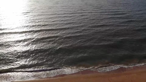 Ocean waves and sunlight reflection - Drone capture Stock Footage 315003966