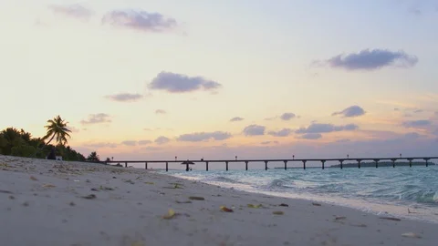 Ocean waves and sunset Stock Footage 104098220