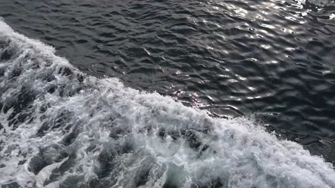 Ocean Waves And White Splashes While The Boat Is Sailing From Island Stock Footage 180452057