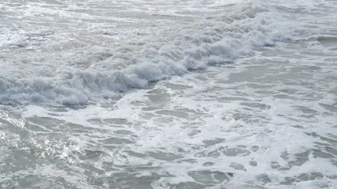 Ocean waves and whitewater during tropical storm Stock Footage 132138673