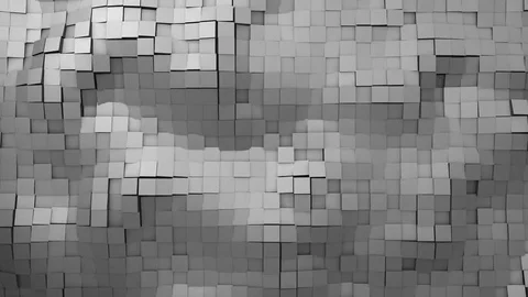 Ocean Waves of Animated Abstract Cubes Stock Footage 72299717