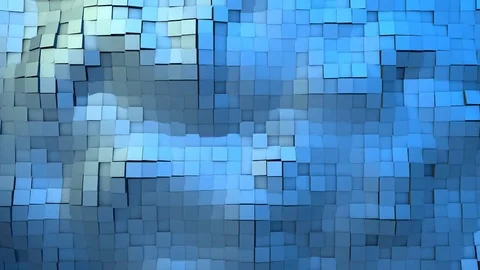Ocean Waves of Animated Abstract Cubes Stock Footage 72299997