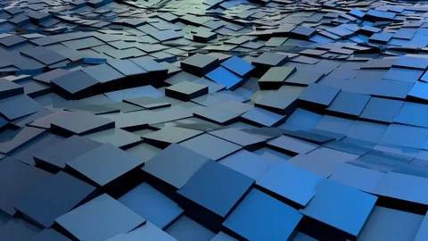Ocean Waves of Animated Abstract Cubes Stock Footage 72304655