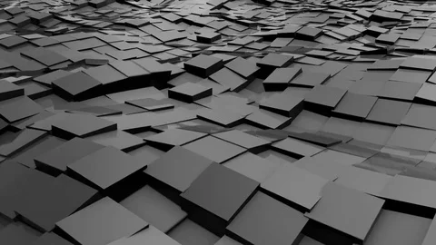 Ocean Waves of Animated Abstract Cubes Stock Footage 72306228