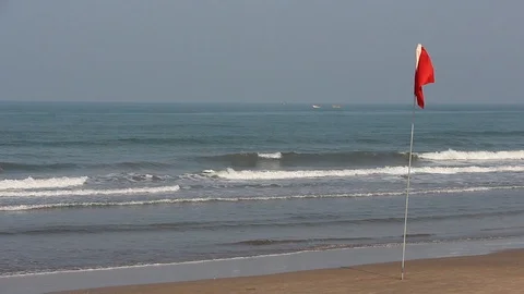 Ocean waves in Arambol Stock Footage 124654311