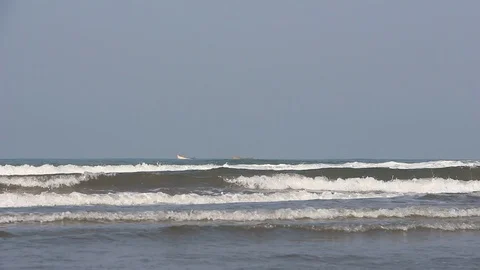 Ocean waves in Arambol Stock Footage 124654509