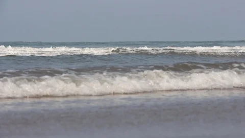 Ocean waves in Arambol, Goa, India. Stock Footage 124654301