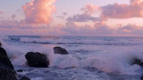 Ocean waves on beach, Atlantic Ocean Stock Footage 106176980