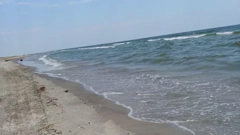 Ocean waves on the beach Stock Footage 138595149