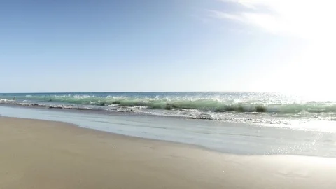 Ocean waves on the beach in Maspalomas Gran Canaria Spain Video stock 86072637