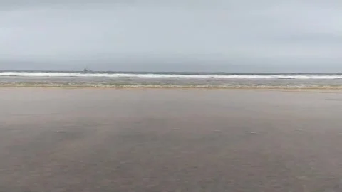 Ocean Waves on Beach Sand Coastline Nature 1080p Stock Footage 335957497