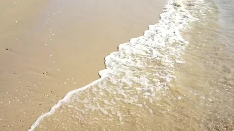 Ocean waves  into the beach slowly Stock Footage 46061776