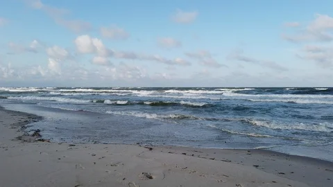 Ocean waves on the beach in summer Stock Footage 115424214