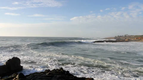 Ocean waves on Bean Hollow beach Stock Footage 35168500