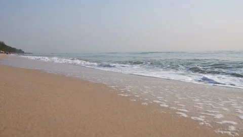 Ocean waves on the beautiful sea beach. Stock Footage 126143381