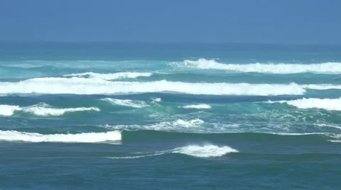 Ocean waves. Beautiful windy and wavy Ocean in Hawaii coast Stock Footage 60916216