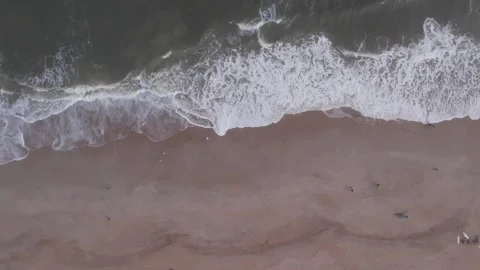 Ocean Waves Birds Eye Flyover Stock-Footage 262348935