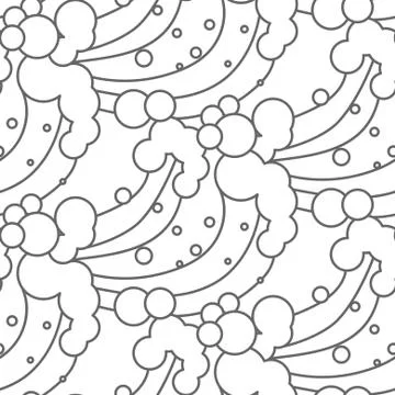 Ocean waves black and white seamless pattern Stock Illustration
